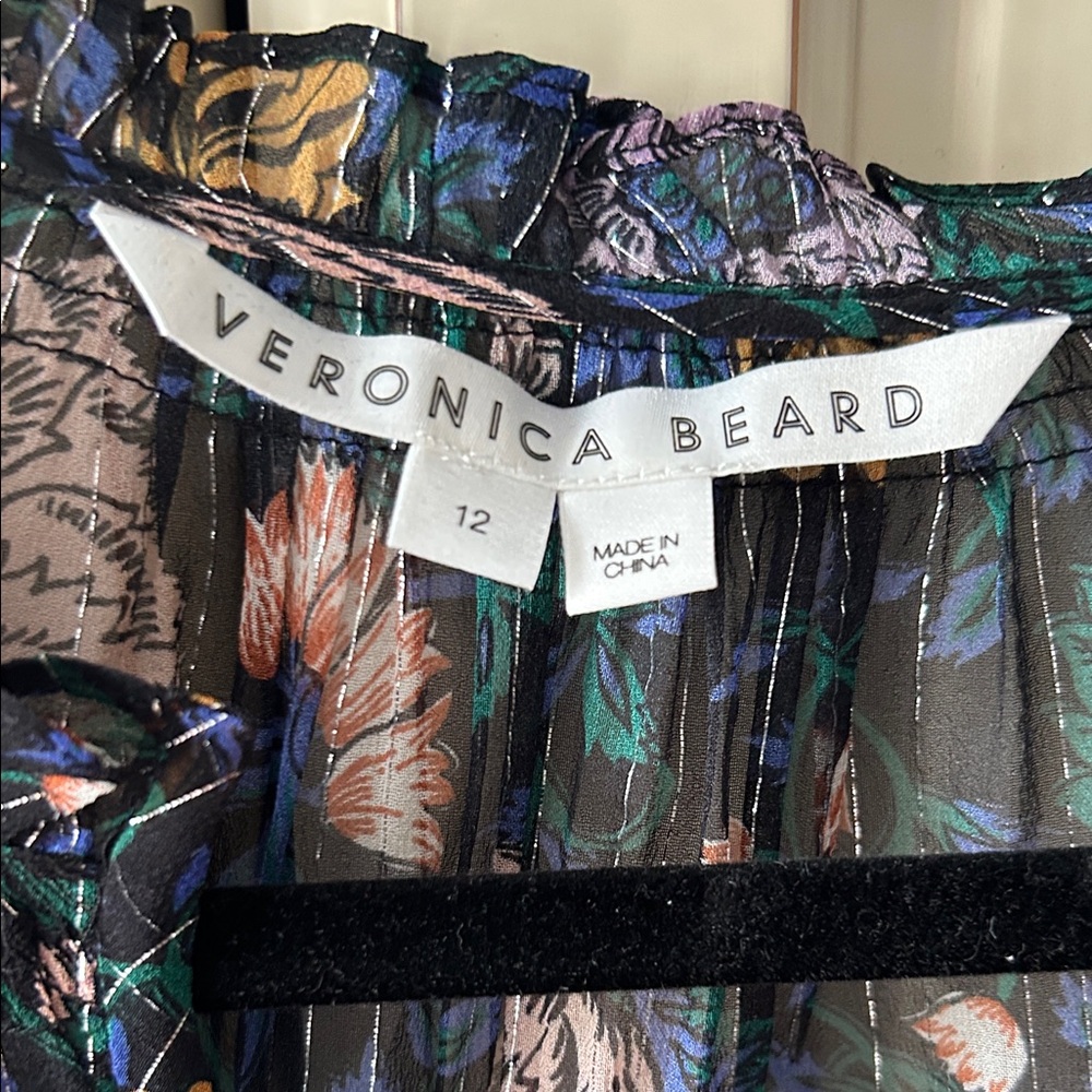 Veronica Beard Multicolor Sheer Floral Blouse - Picture 3 of 5